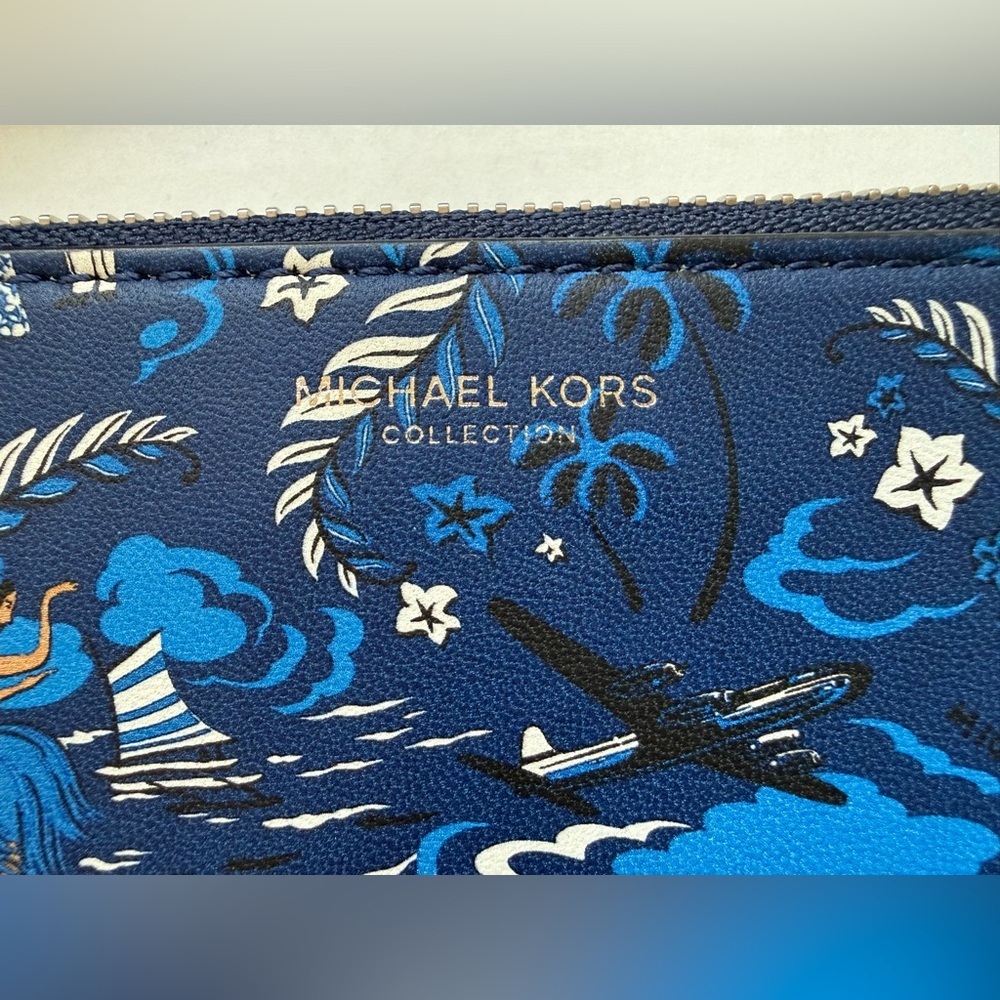 Michael Kors Prescott Tropical Welcome Print Leather pouch - Picture 3 of 9